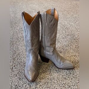 Dan Post Womens Vintage Grey Leather Cowgirl Boots Size 5M